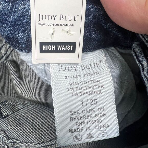 NWT Judy Blue Star Embroidered High Rise Trouser Flare Jeans Sz 1 Waist 25 - Picture 11 of 12